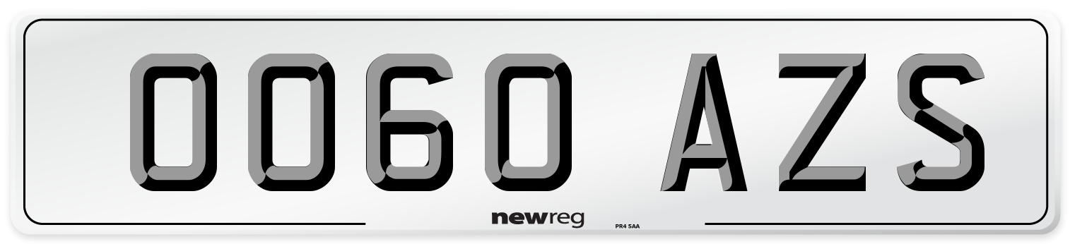 OO60 AZS Number Plate from New Reg